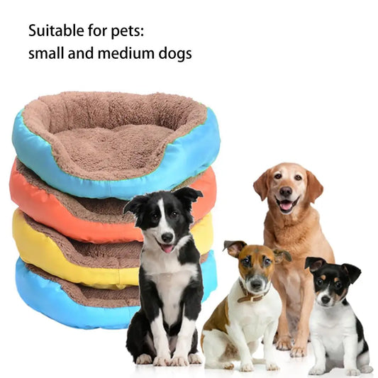 Super Soft Round Pet Bed - Winter Warm Plush Sleeping Bed for Small & Medium Dogs and Cats Sizes: S, M, L